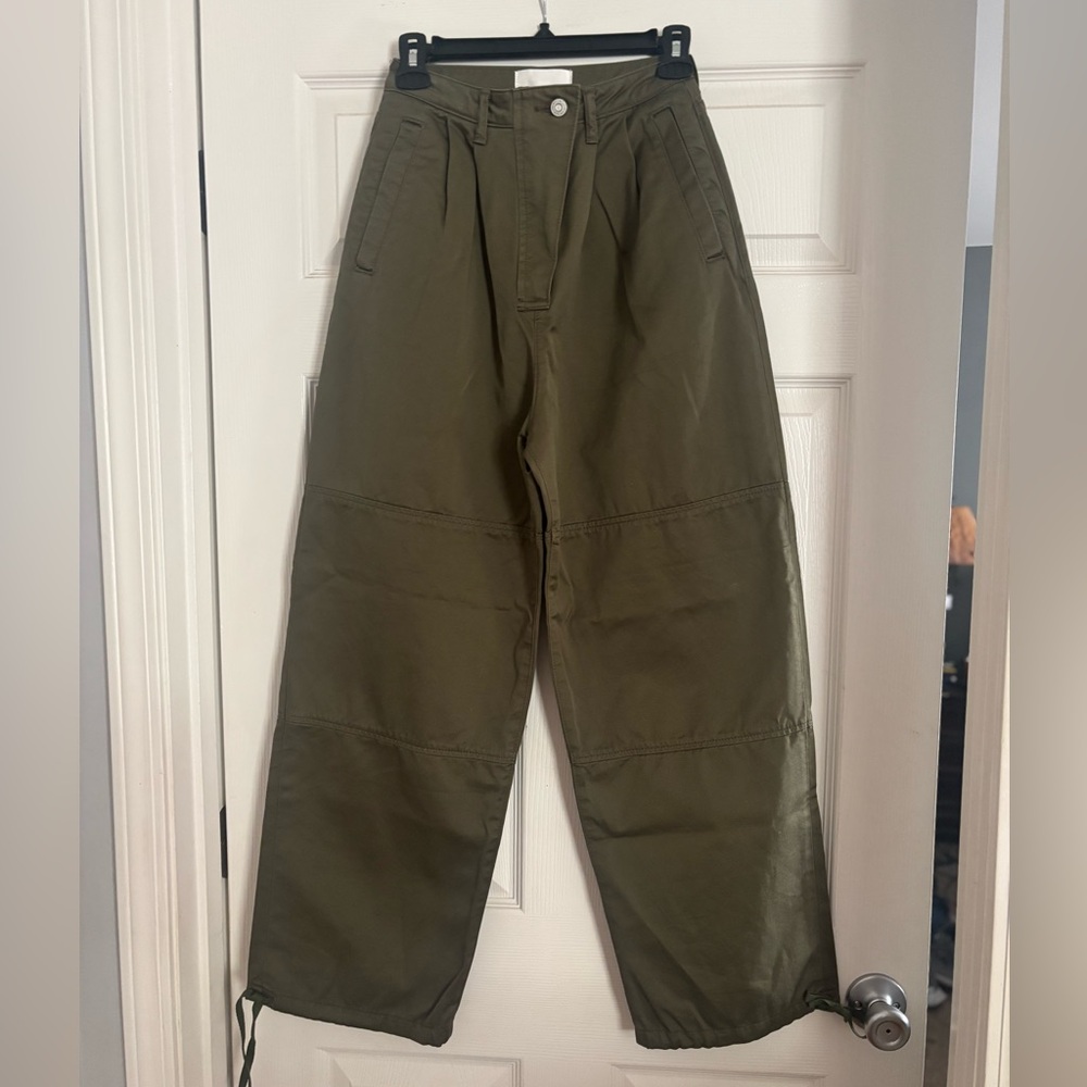 Moussy Olive Green Wide Leg Utility Pants - Picture 3 of 16